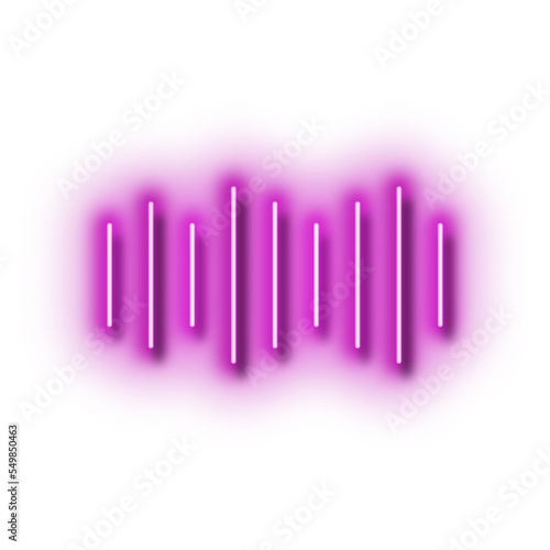 Pink Neon Glowing Music Wave Icon. Decoration Design Element.