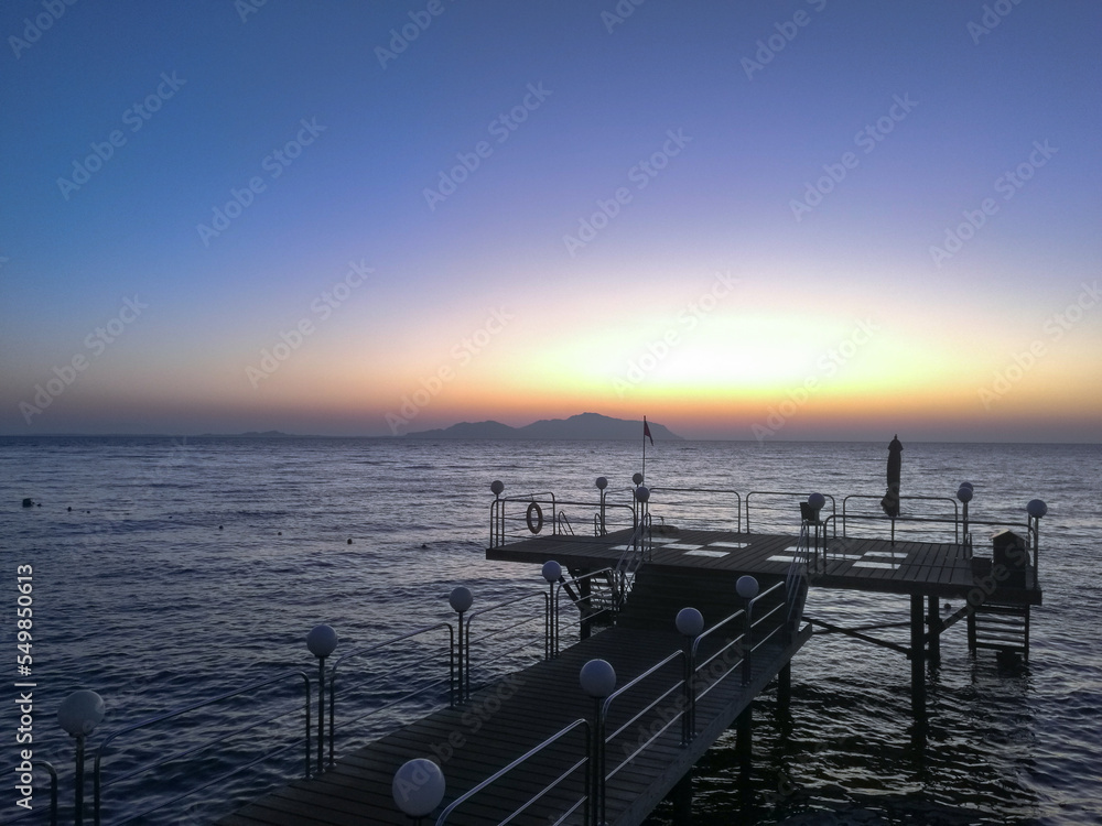 Sunset above sea at Shalm el-Sheikh, Egypt