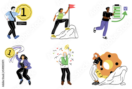 Set of People Achieving Goals
