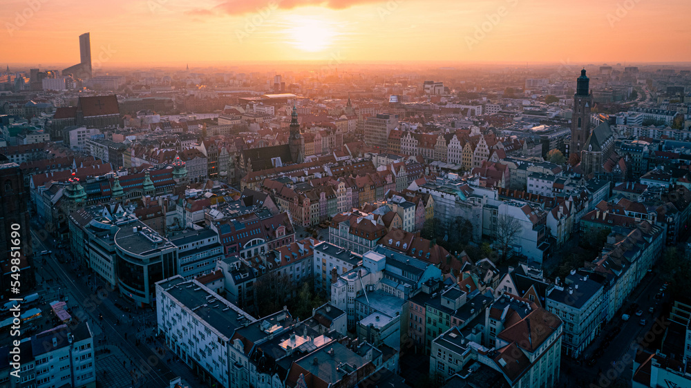 Wroclaw Sunset - obrazy, fototapety, plakaty 