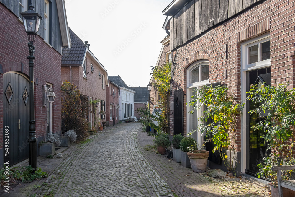 Gasse in der historischen Stadt Bredevoort, Niederlande