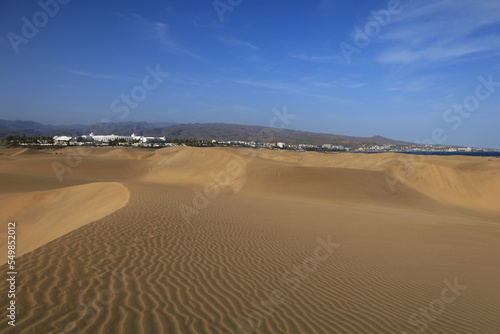 The Maspalomas dunes are sand dunes located on the southern coast of the island of Gran Canaria in the Canary Islands