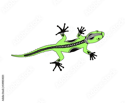 lizard gecko in decorative flat style  vector illustration