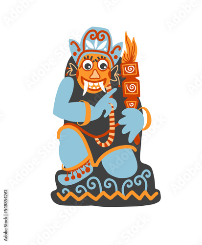 barong - balinese god of goodness in bali island indonesia in flat style vector illustration.