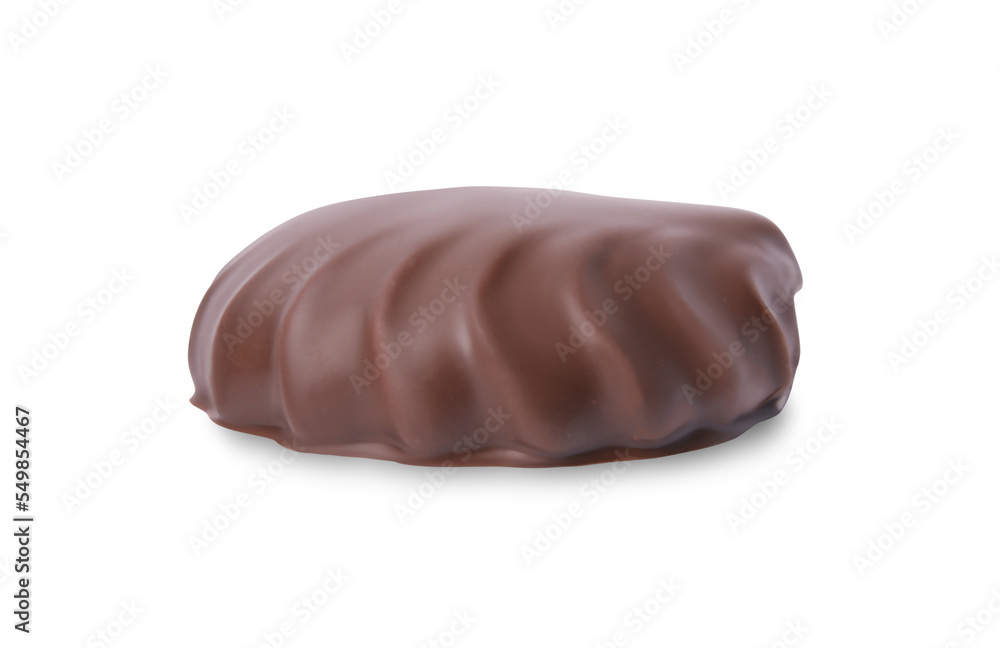 Delicious chocolate covered marshmallow isolated on white Delicious chocolate covered marshmallow isolated on white