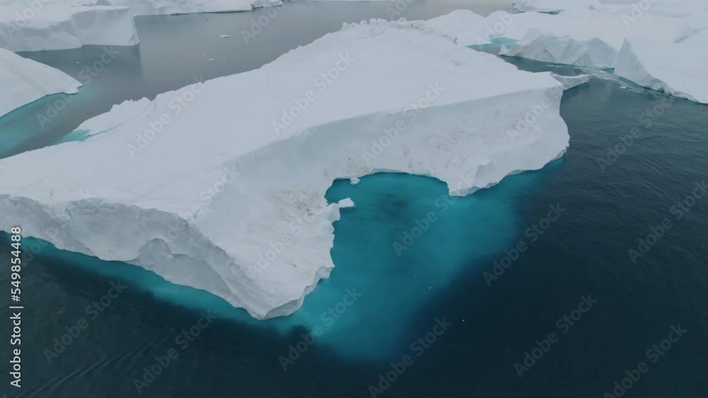 submerged part of big iceberg from aerial view submerged part of big iceberg from aerial view