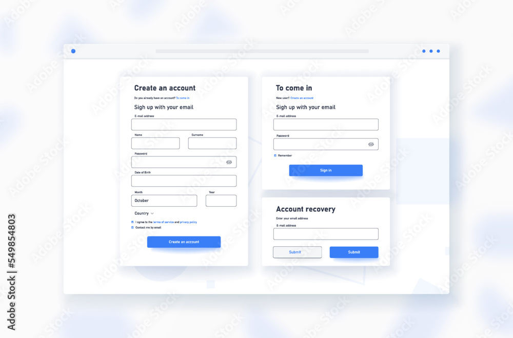 Create account form