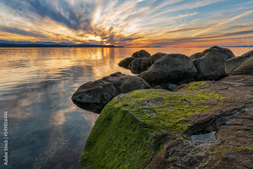 Rocks on a beautiful summer evening at Phipps Point on Hornby Island