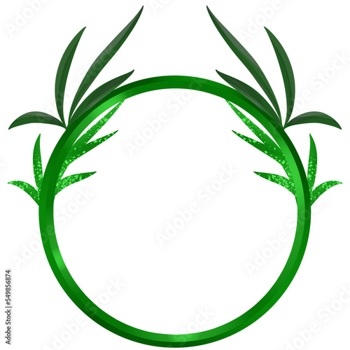 green leaves with circle