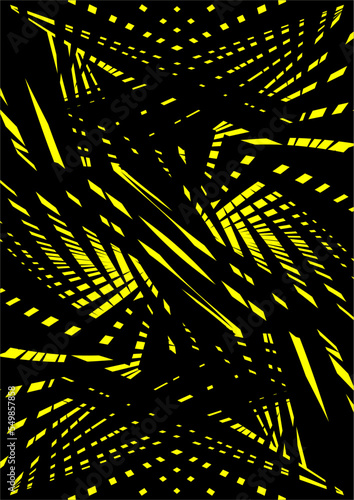 Black stripes are used as a yellow background for graphics.