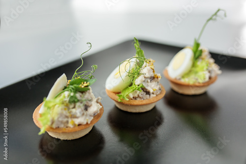 Billede på lærred Exquisite appetizers from chef