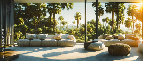 Fotografie, Obraz Artistic concept painting of a beautiful cozy meditation interior, background illustration