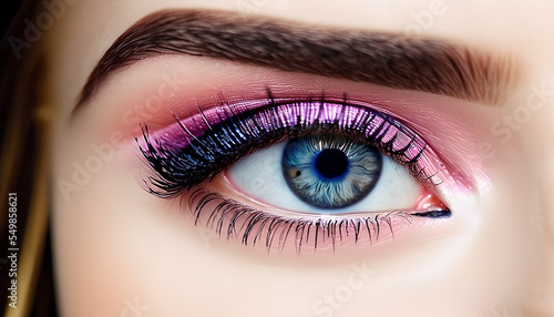 Artistic concept illustration of an closeup blue eye  background illustration.