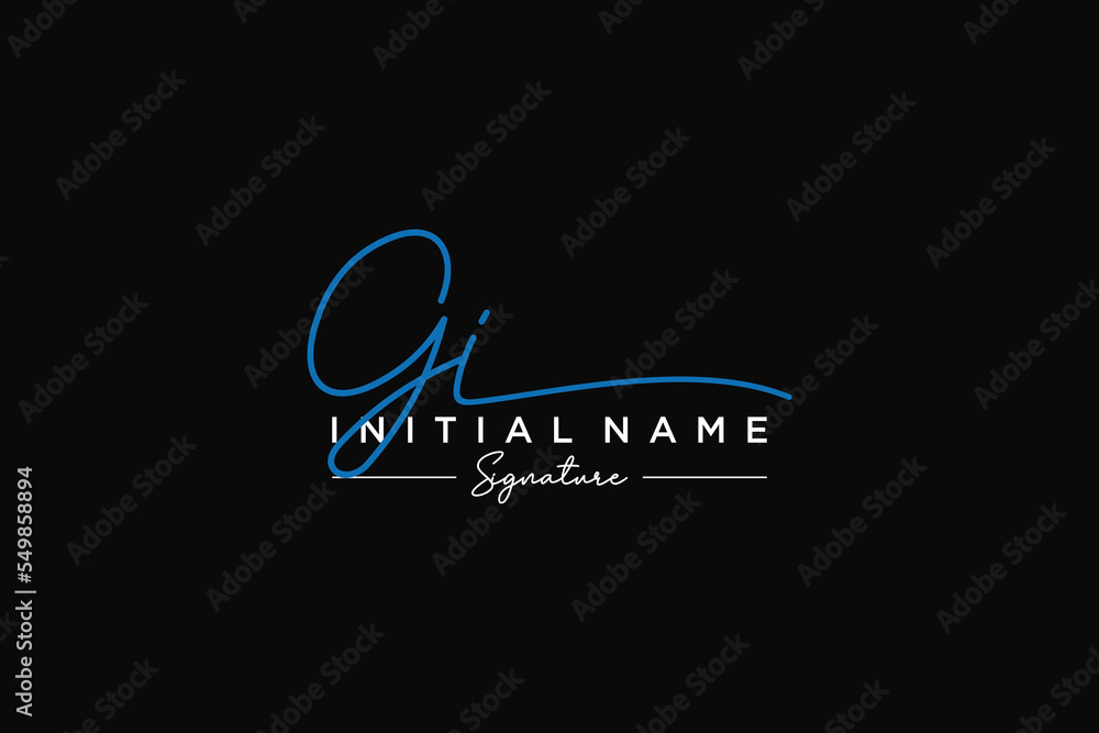 Initial GI signature logo template vector. Hand drawn Calligraphy lettering Vector illustration. Initial GI signature logo template vector. Hand drawn Calligraphy lettering Vector illustration.