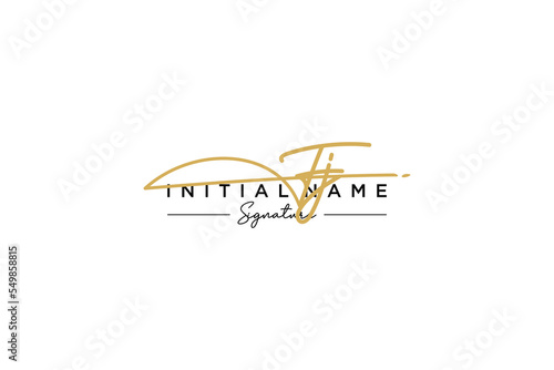 Initial FJ signature logo template vector. Hand drawn Calligraphy lettering Vector illustration.