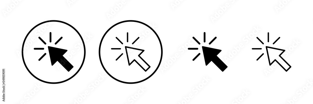 Click icon vector illustration. pointer arrow sign and symbol. cursor icon Click icon vector illustration. pointer arrow sign and symbol. cursor icon