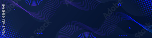 Abstract Dark Blue Fluid Banner Template. Modern background design. gradient color. Dynamic Waves. Liquid shapes composition. Fit for banners