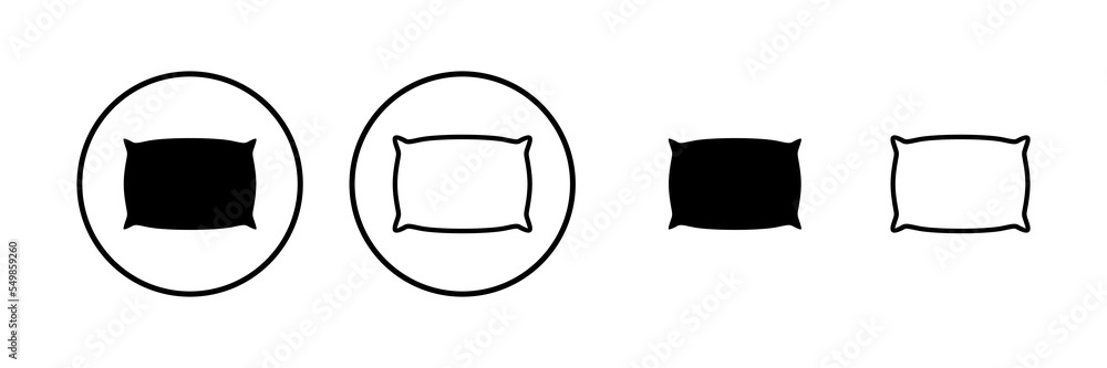Pillow icon vector illustration. Pillow sign and symbol. Comfortable fluffy pillow Pillow icon vector illustration. Pillow sign and symbol. Comfortable fluffy pillow