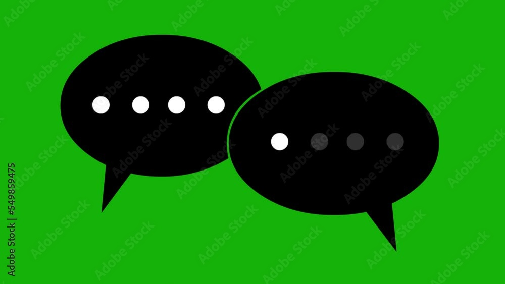 chat dialog bubbles icon animation, on a green chroma key background chat dialog bubbles icon animation, on a green chroma key background