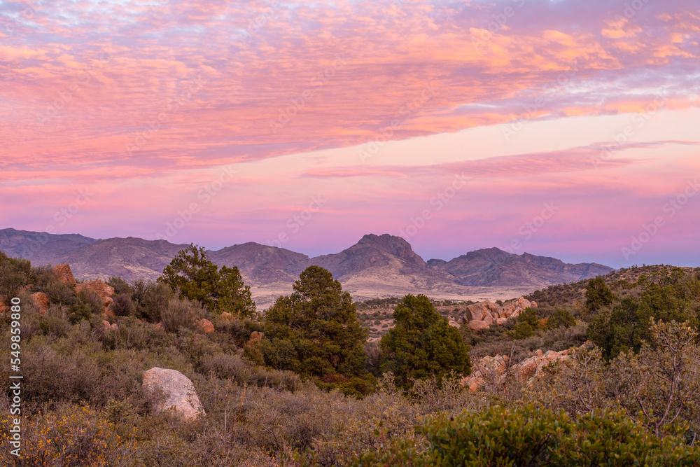 Vivid sunset in Arizona mountains