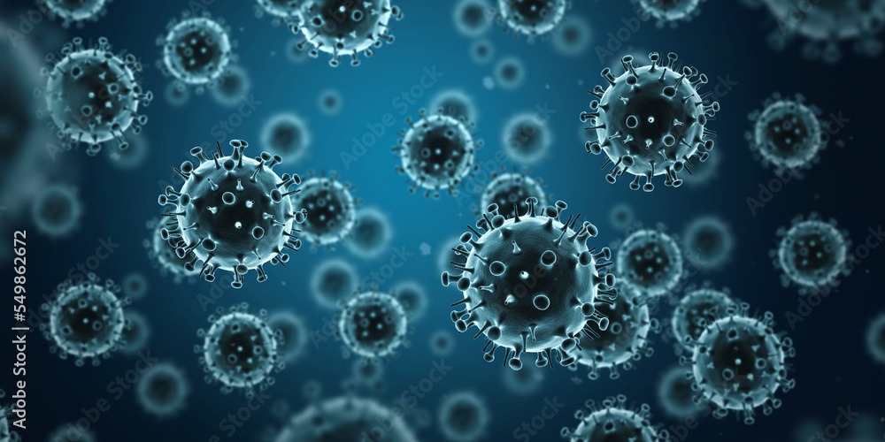 Influenza Virus H1N1. Swine Flu. 3d Illustration.