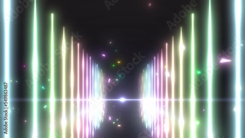 Pastel Rainbow Neon Lights Pillar and Triangle Glow Triangle Particles 
