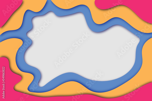 Colorful abstract paper cut background. wavy Paper cut style template for website or business 