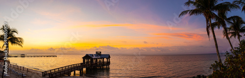 Wooden Pavilion on Hidden Beach  Key West Florida  USA