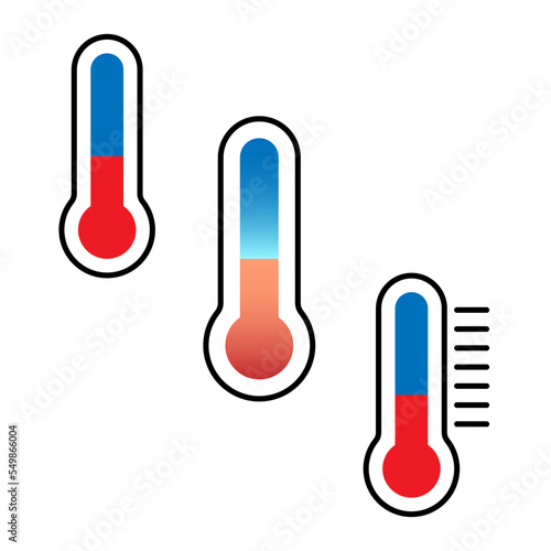 thermometers set. thermometers set for medical design. temperature gauges are different. Vector illustration. stock image. 