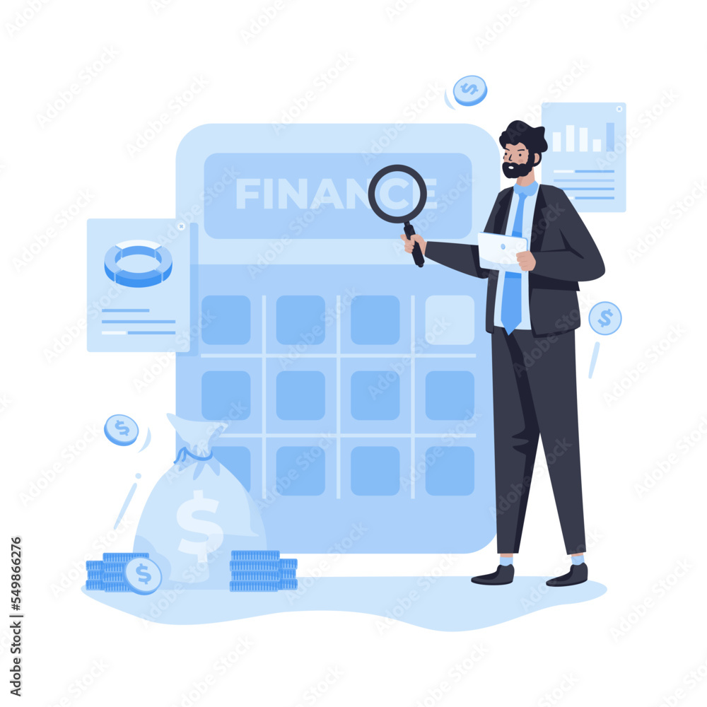 Business financial audit analysis report flat design Business financial audit analysis report flat design