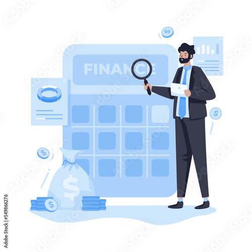 Business financial audit analysis report flat design