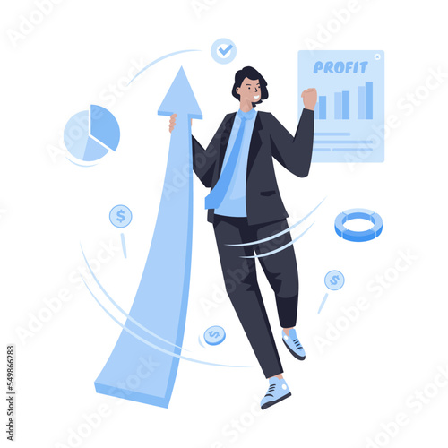 Profit business growth illustration design
