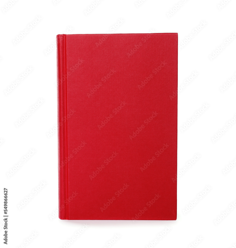 Closed book with red hard cover isolated on white Closed book with red hard cover isolated on white