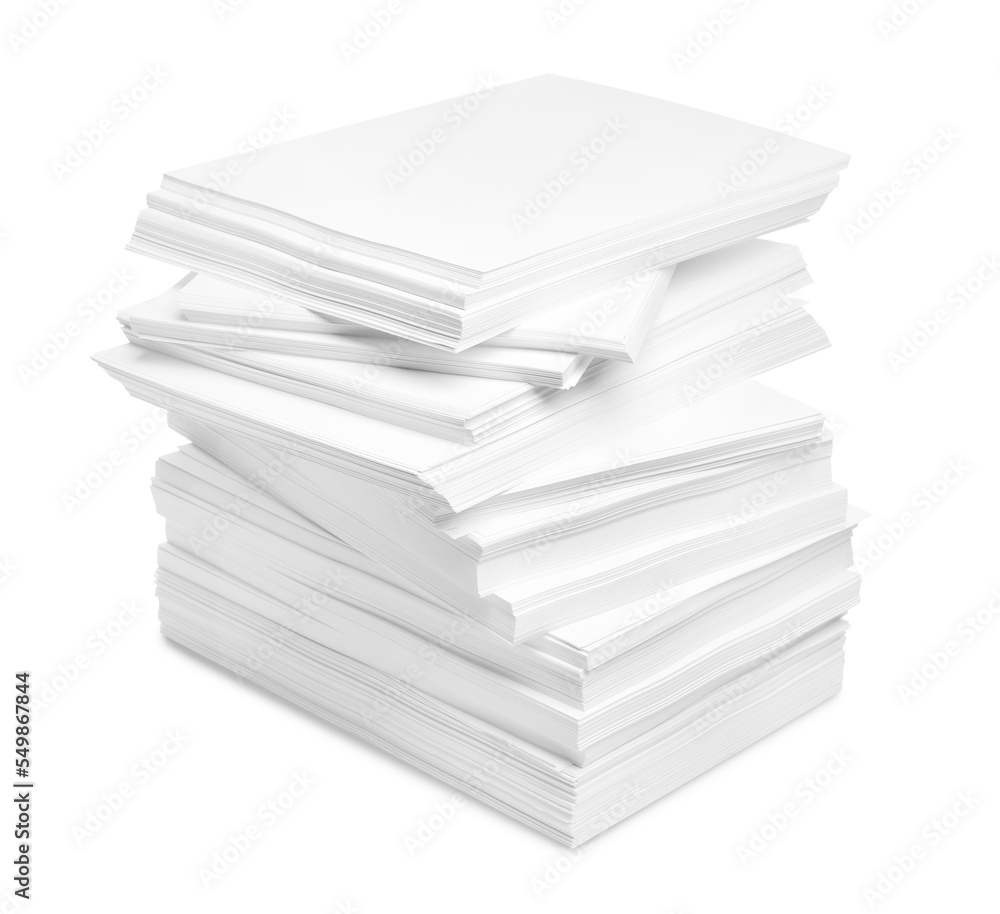 Stack of paper sheets isolated on white Stack of paper sheets isolated on white
