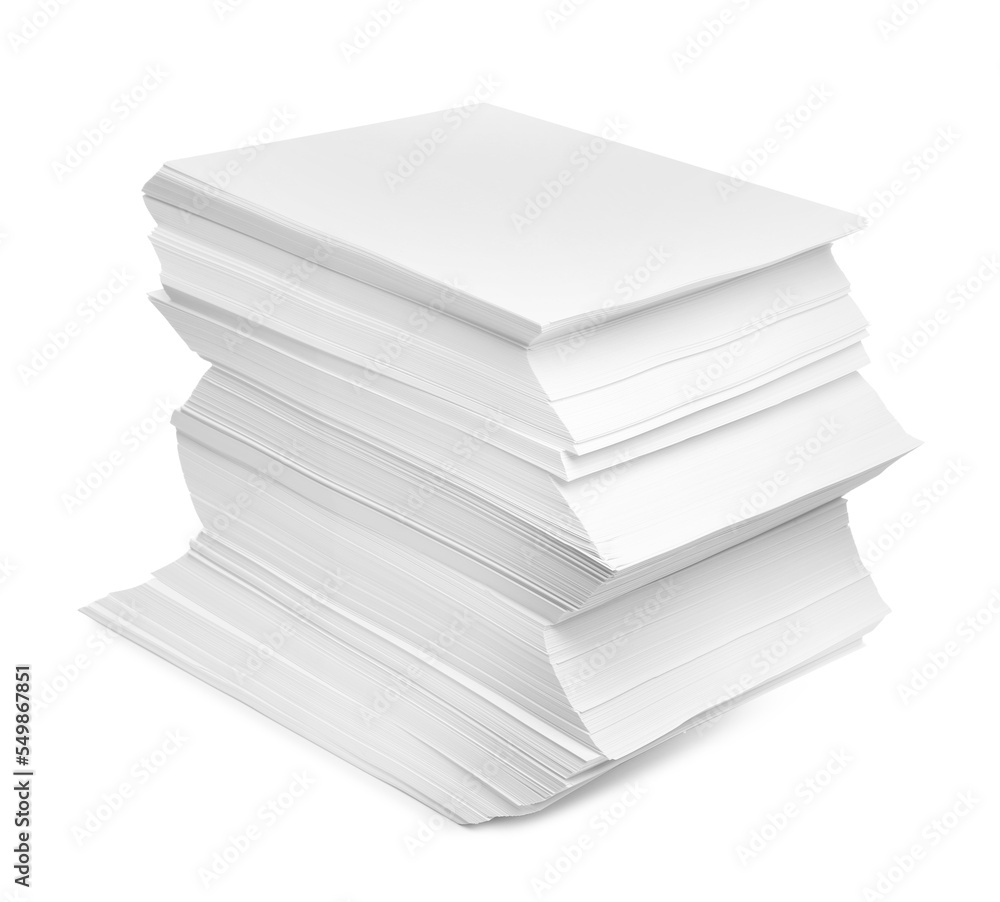 Stack of paper sheets isolated on white Stack of paper sheets isolated on white