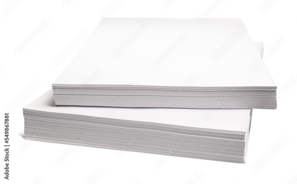 Stacks of paper sheets on white background Stacks of paper sheets on white background