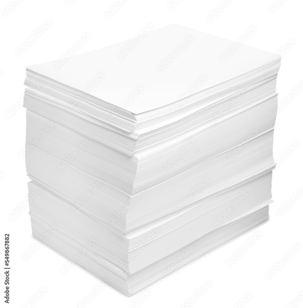 Stack of paper sheets isolated on white Stack of paper sheets isolated on white