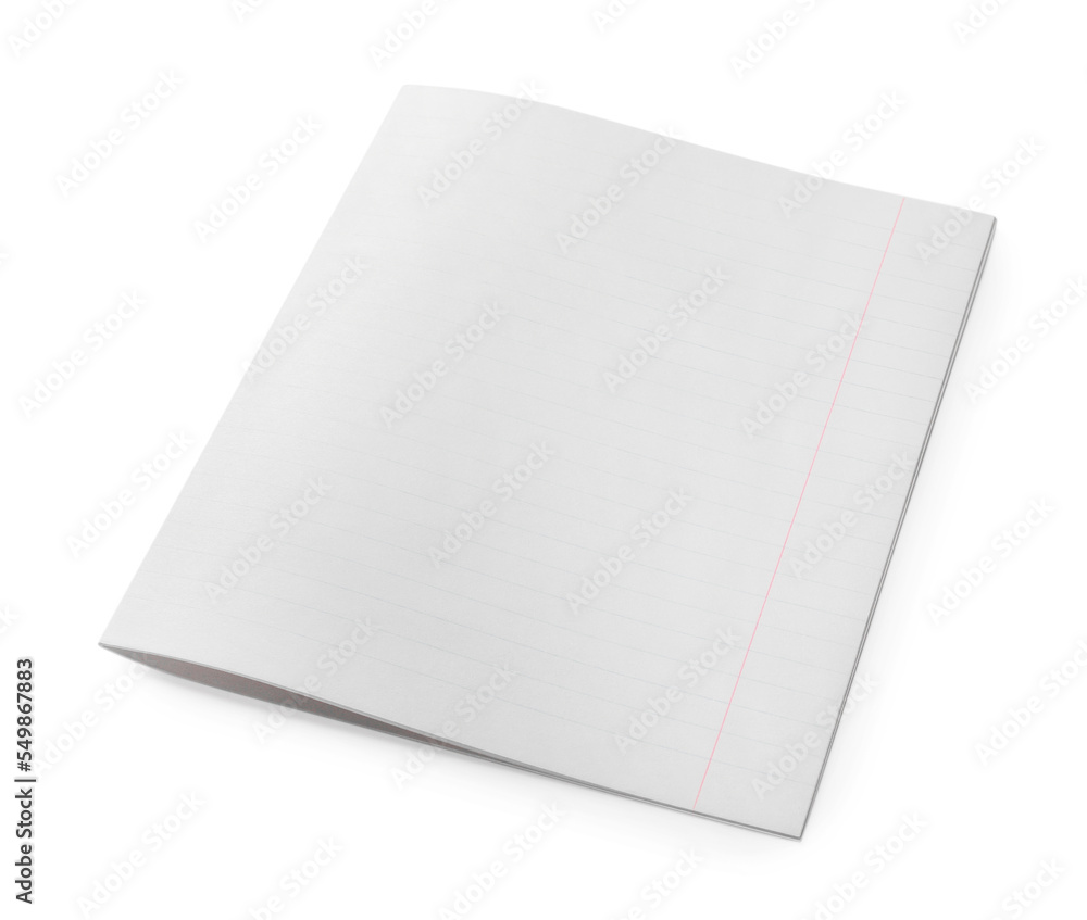 Lined copybook paper sheet on white background Lined copybook paper sheet on white background