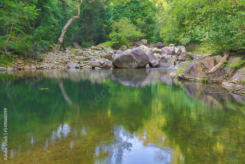 a scenery of country park Shing Mun reservoir in Hong Kong