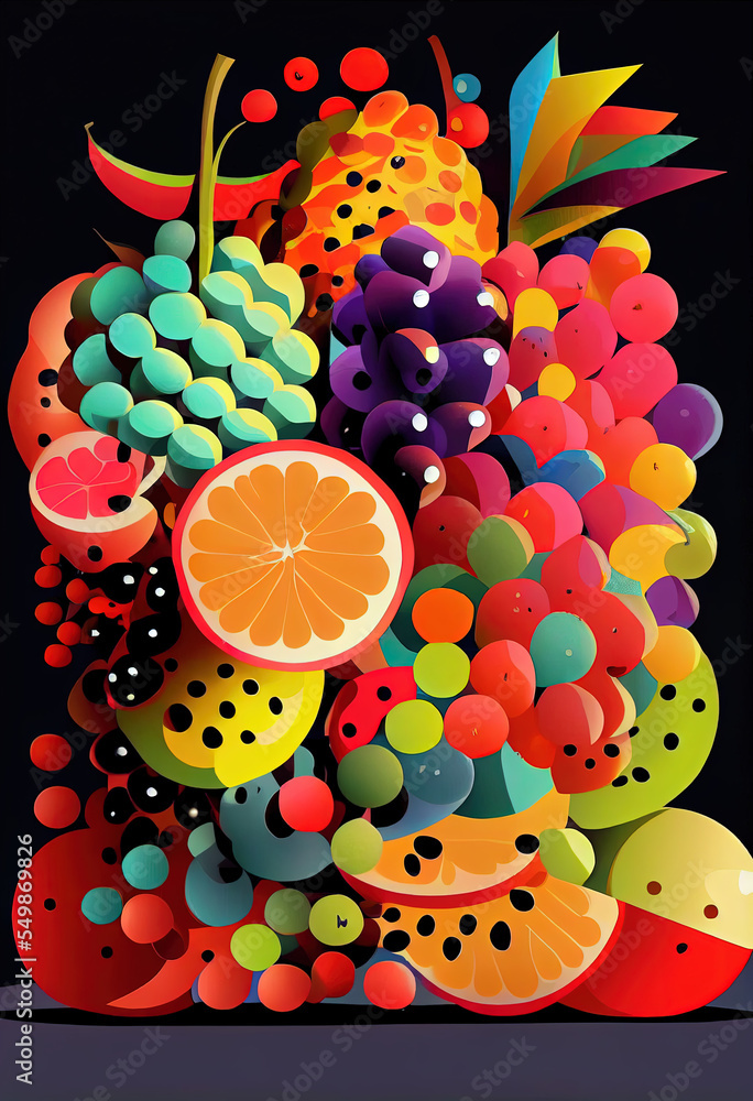 Pop Art Fruit Design Stock Illustration | Adobe Stock