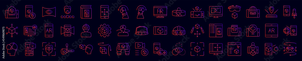 Augmented reality nolan icons collection vector illustration design Augmented reality nolan icons collection vector illustration design