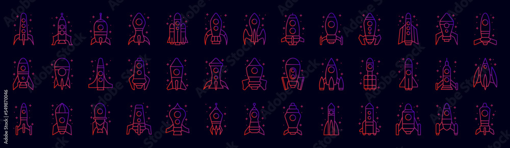 Spaceship nolan icons collection vector illustration design Spaceship nolan icons collection vector illustration design