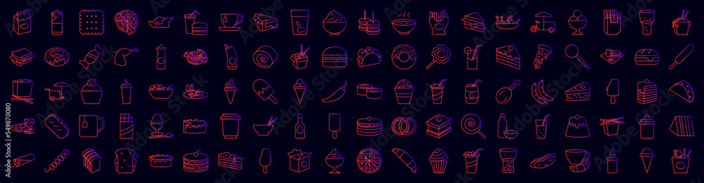 Web fast food nolan icons collection vector illustration design