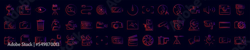 Photo and camera nolan icons collection vector illustration design