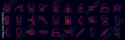 Plastic surgery nolan icons collection vector illustration design