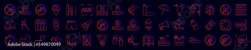 Swimming poll nolan icons collection vector illustration design