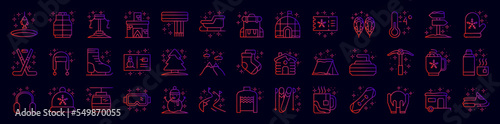 Vacation winter nolan icons collection vector illustration design