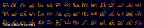 Consruction machinery nolan icons collection vector illustration design
