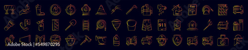 Firefighter nolan icons collection vector illustration design