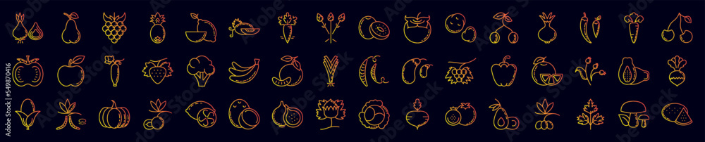 Vegetables nolan icons collection vector illustration design Vegetables nolan icons collection vector illustration design